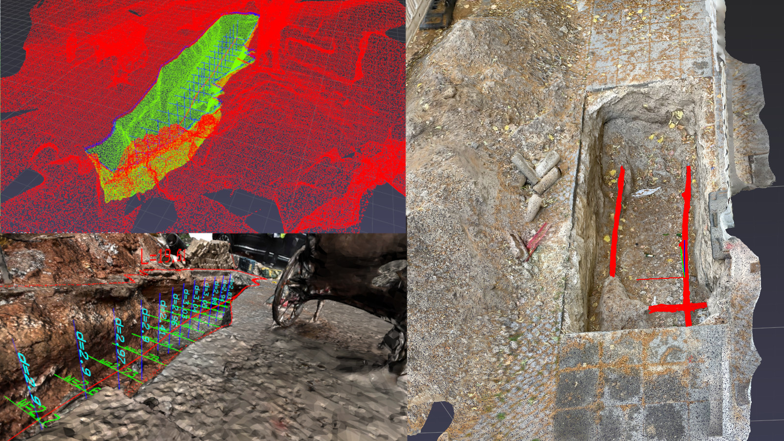 trench measurements images